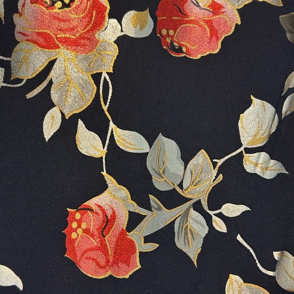 Size 12P. Brand Enfocus Petite. Navy Blue/Pink/Gold Floral. Peplum Style. New! - Picture 4 of 8